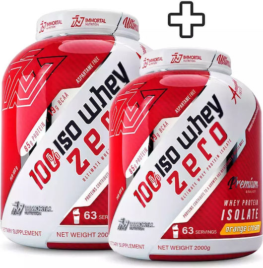 Immortal Nutrition 100% Iso Whey Zero Πρωτεΐνη Ορού Γάλακτος Χωρίς Γλουτένη & Λακτόζη με Γεύση Orange Cream 2x2kg