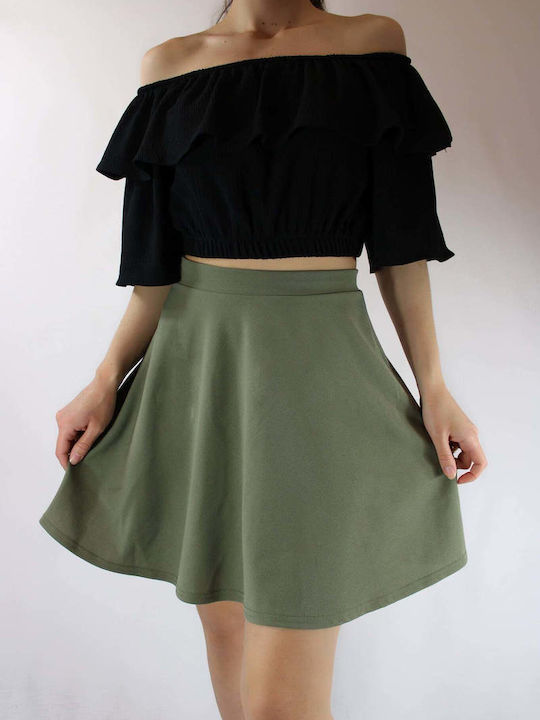 Brown Sugar Mini Skirt Cloche in Green color