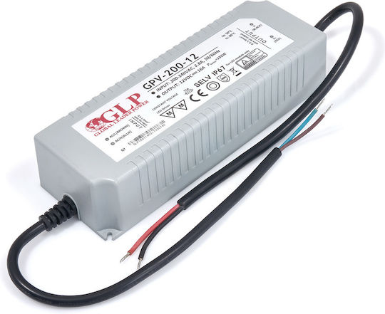 GLP LED-Netzteil Wasserdicht IP67 Leistung 192W mit Ausgangsspannung 12V