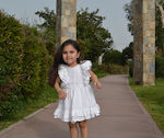 Happy Button White Baptism Dress