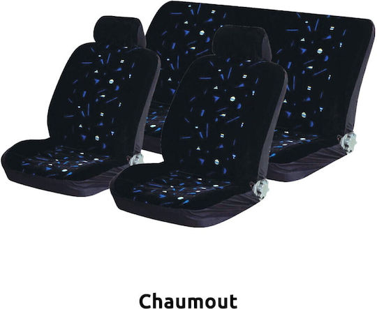 Autoline Σετ Καλύμματα Αυτοκινήτου 6τμχ Βελουτέ Jacquard Chaumout Μαύρα