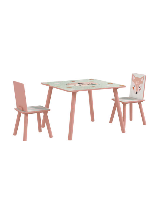 Kinder Tischset mit Stühlen Rosa