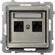 Ospel Front Double Telephone Socket Silver GPT-2RMN m 37