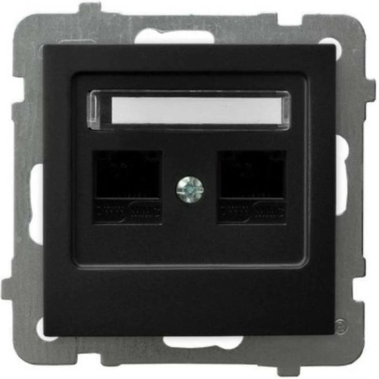 Ospel Dublu Prize De Rețea RJ45 Fără Cadru Tip Cat5 Negru GPK-2G K M 33