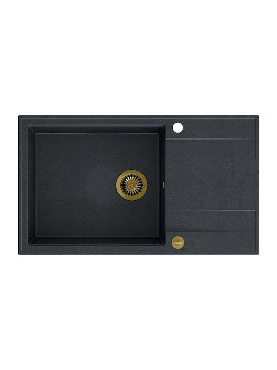 Quadron Drop-In Chiuvetă din Granit Sintetic L86xW50cm Negru