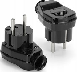 Montis Stecker Schuko Ecke mit Schalter Schwarz Montis Stecker Schuko Ecke mit Schalter Schwarz