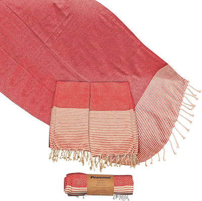 Summertiempo Strandtuch Baumwolle Rot 180x90cm.