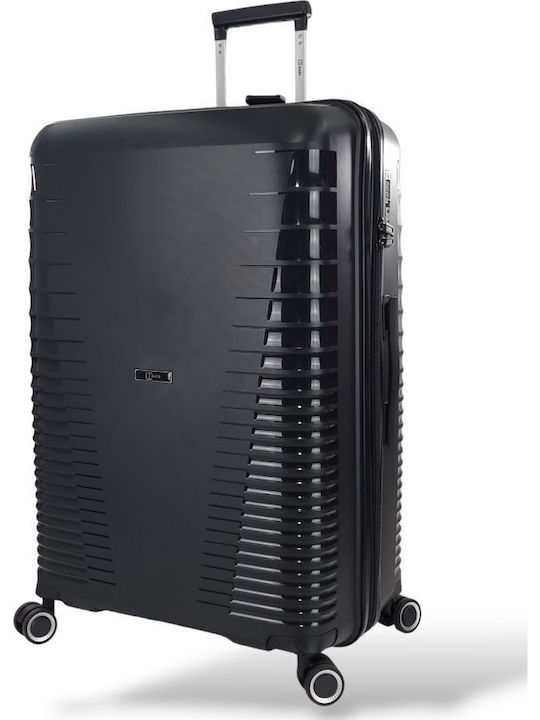 Rain Large Hard Black Suitcase With 4 Wheels He...