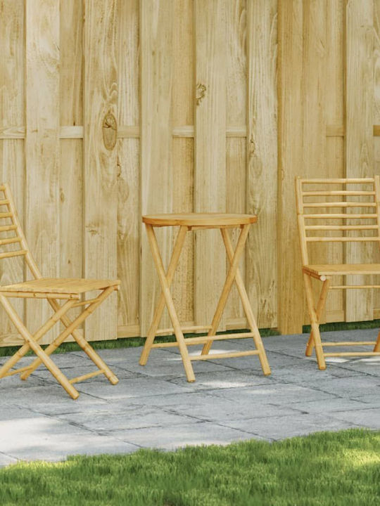 Garden & Outdoor Furniture Sets Dining Room Set Pieces for Small Balcony 3 Pieces Bamboo