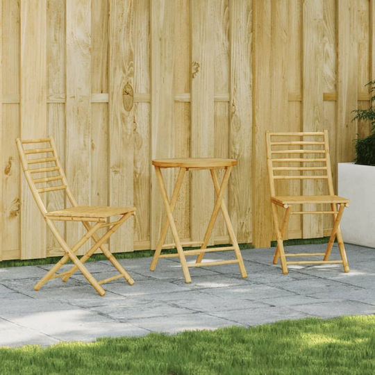 Garten- und Outdoor-Möbelsets für kleinen Raum 3 Stück Bambus