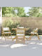 Set Sala De Mese Pentru Exterior 5 Piese Crem Cu Perne