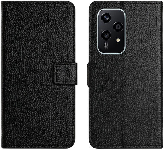 Litchi Texture Wallet Negru (Honor 200 Lite 5G)