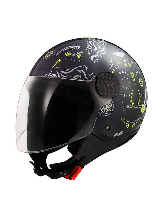 LS2 OF558 Sphere Lux II Black H-V Yellow Motorcycle Helmet Jet ECE 22.06 1000gr