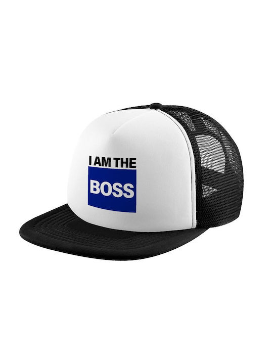 Koupakoupa Kids' Hat Jockey Fabric I Am The Boss White