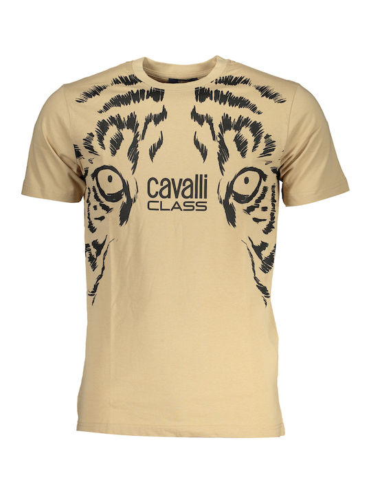 Roberto Cavalli Herren T-Shirt Kurzarm Beige