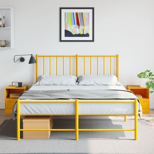 Noptiere Metalice Galbene 2buc 34.5x39x44cm