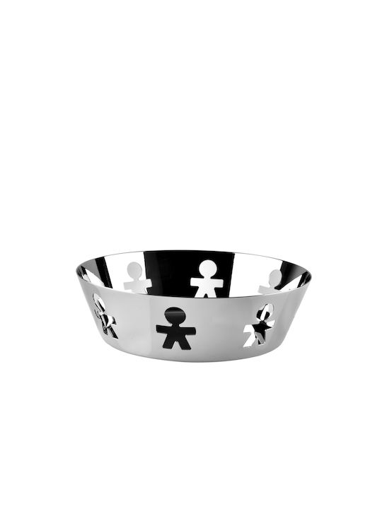 Alessi Girotondo Fruit Bowl Metallic Silver 18x18x5.4cm