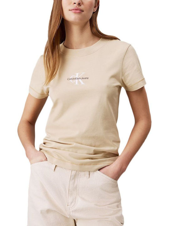 Calvin Klein Damen T-Shirt Braun