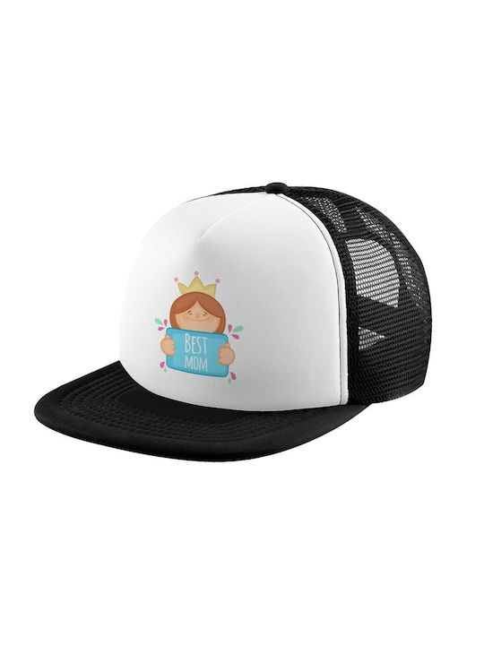 Koupakoupa Kids' Hat Jockey Fabric Best Mom Princess White