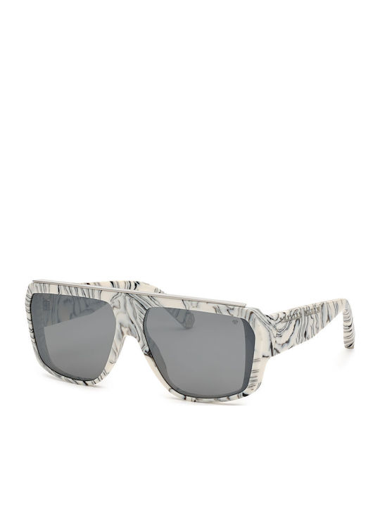 Philipp Plein Bărbătești Ochelari de soare cu Multicolor Cadru și Gri Lentilă