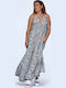 Sommer Maxi Damenkleid Blau
