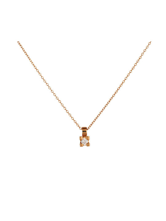 Halskette aus Roségold 18k mit Diamant