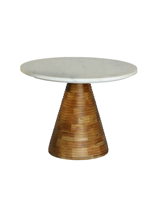 Side Table Savoa made of Solid Wood White L60xW60xH45cm