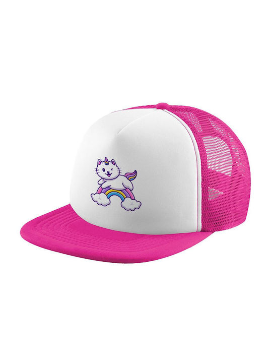 Koupakoupa Kids' Hat Jockey Fabric Cute Cat Unicorn White