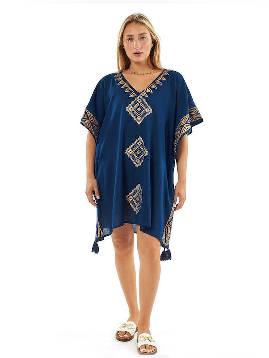 Verde Damen Kaftan Strand Blau