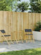 Outdoor Chair Bamboo Grey with Cushion 3pcs 59x51x87cm