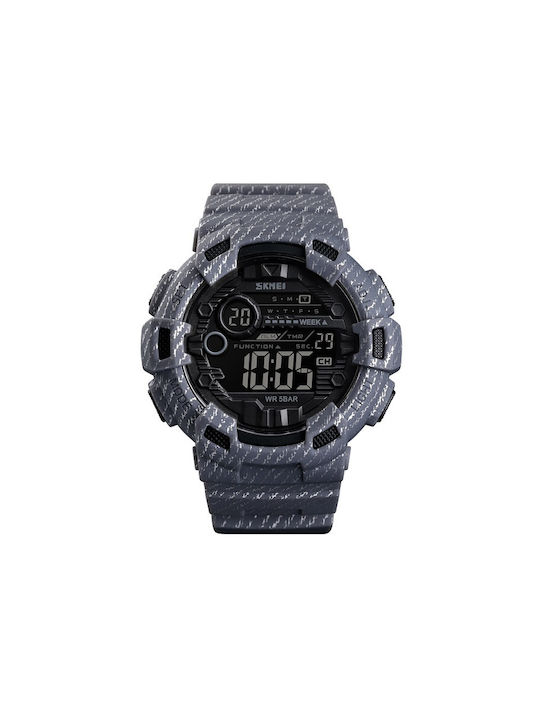 Skmei 1472 Digital Watch Battery with Rubber Strap Grey