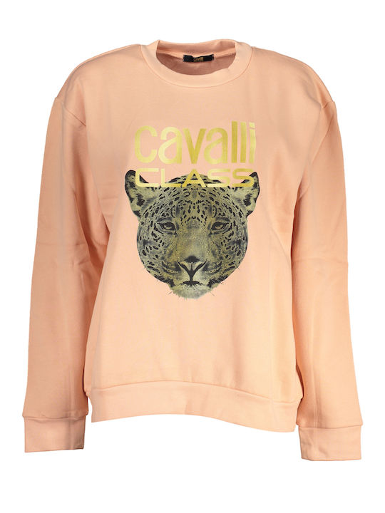 Roberto Cavalli Women's Long Fleece Sweatshirt Pink