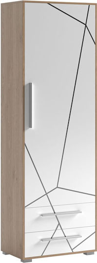 Μονόφυλλη Ντουλάπα Λευκή 65x38.3x195cm
