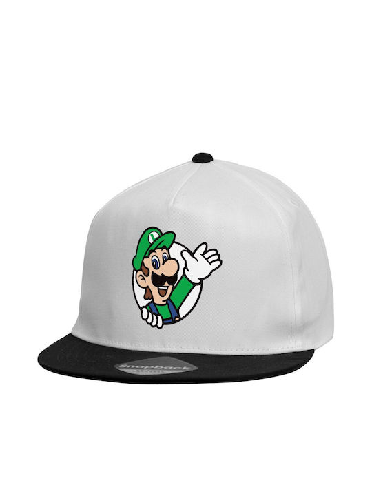 Koupakoupa Pălărie pentru Copii Tesatura Super Mario Luigi Win Alb