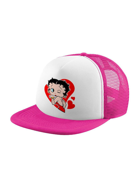 Koupakoupa Kids' Hat Jockey Fabric Betty Boop White