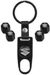 M-Wave Car Tire Valve Caps with Logo Suzuki 4pcs