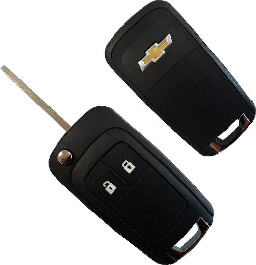 Carcasă cheie auto cu lamă Pliabil cu 2 butoane pentru Chevrolet