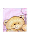 Viopros Decke Kinderbett Samt Rosa mit Tierchen Pink 110x140cm