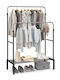Costway Floor Garment Rack made of Metal Black 108x50x160cm