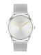 Calvin Klein Exceptional Ανδρικό Ρολόι 37mm Χρονογράφος Μπαταρίας με Ασημί Μεταλλικό Μπρασελέ