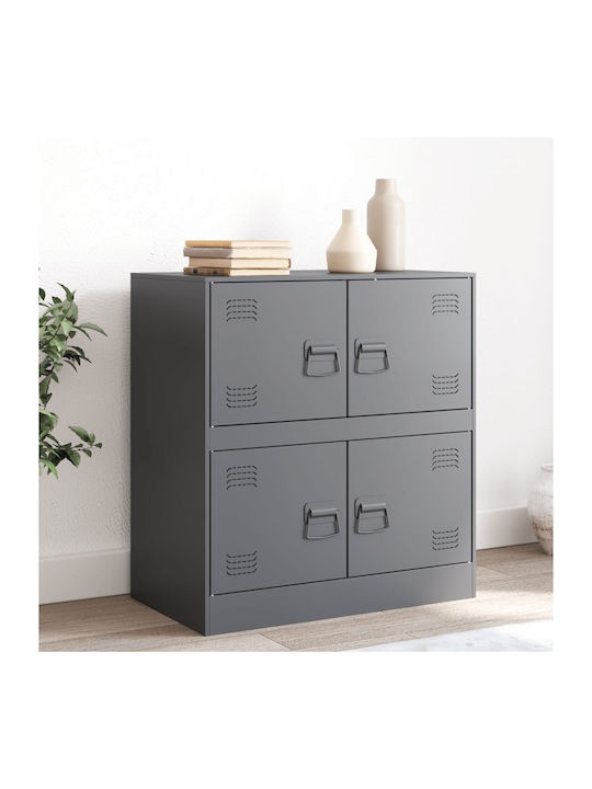 Sideboard made of Metal Charcoal 67x39x73cm