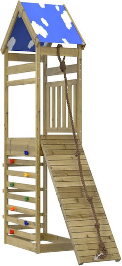 vidaXL Wooden Tower with Climbing Surface Brown