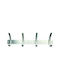 Import Hellas Wall Hanger S1003 Metal 4 Hooks Silver 35x4x11.5cm