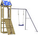 vidaXL Holzturm mit Kletterfläche Braun
