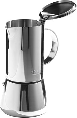 Adler Electric Stovetop Espresso Pot 10 Cups Inox Brown
