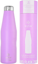 Estia Travel Flask Save the Aegean Ανακυκλώσιμο Μπουκάλι Θερμός Ανοξείδωτο Lavender Purple 750ml