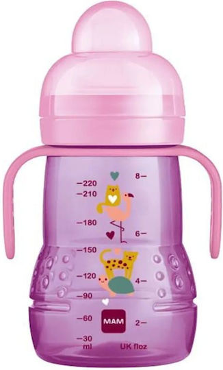 Mam Trainer+ Educational Sippy Cup Plastic with Handles Pink Better Together for 4m+m+ 220ml
