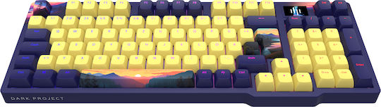 Dark Project KD98A Sunset Gaming Mechanical Keyboard with G3MS Sapphire switches and RGB lighting (English UK) Purple