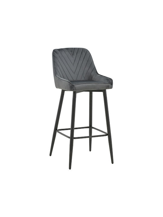 Stools Bar with Backrest Metallic Deppy Charcoa...