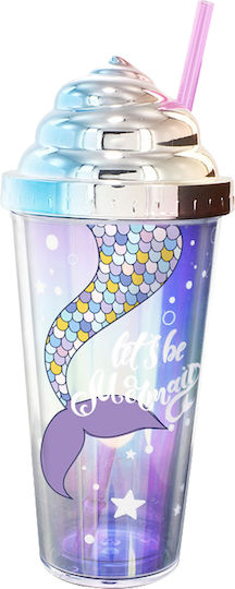 Tpster Wasserbrille Kunststoff Lila mit Strohhalm 380ml